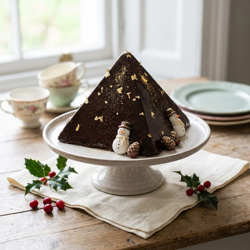 Chocolate Pyramid Christmas Cake