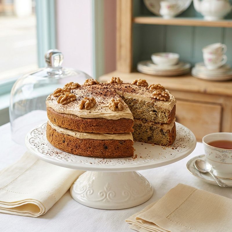 Coffee and Walnut Sponge