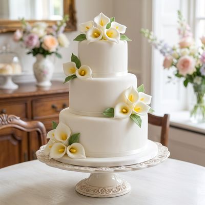 Calla Lily Classic Wedding Cake
